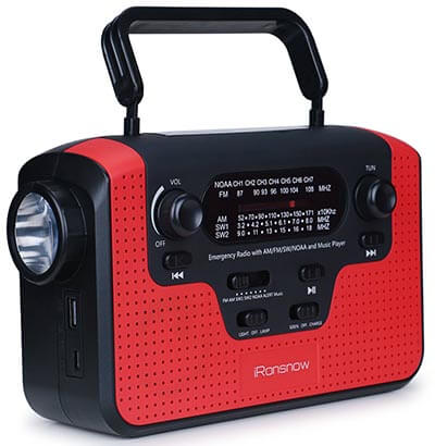 iRonsnow IS-388 Real NOAA Alert Weather Radio with Multiple Power Options