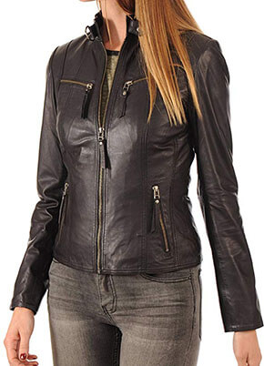 Kyzer Kraft Women’s Leather Jacket Bomber Real Lambskin Leather