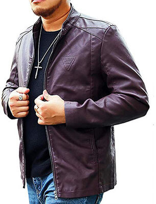 LIERDAR Men's Casual Zip-Up Faux Leather Jacket Outfit