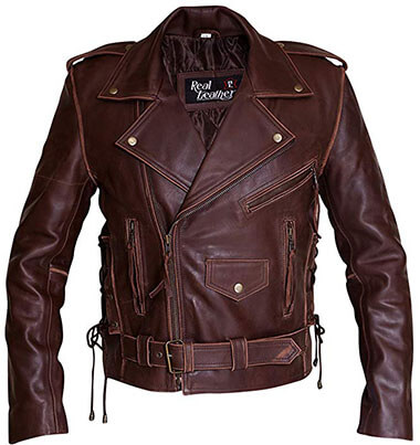 RSH Leathercraft Brando Distressed Brown Retro-Vintage Cowhide Leather Jacket