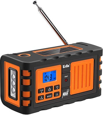 Kello TK-669G Emergency Solar Hand/Crank Weather Alert Radio