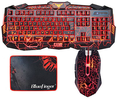 BlueFinger Gaming Keyboard and Mouse Combo
