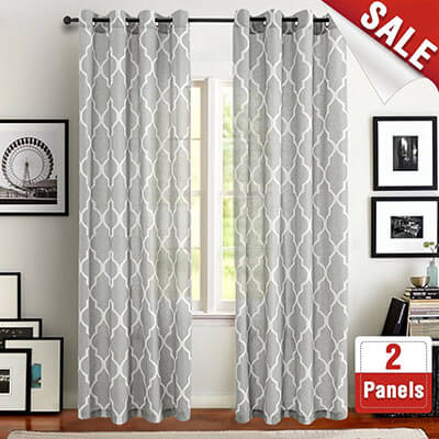 Jinchan Quatrefoil Linen Blend Curtains