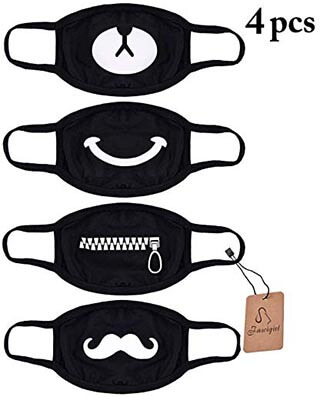 Aniwon 4 Pack Unisex Mask EXO Mask Anti-dust Cotton