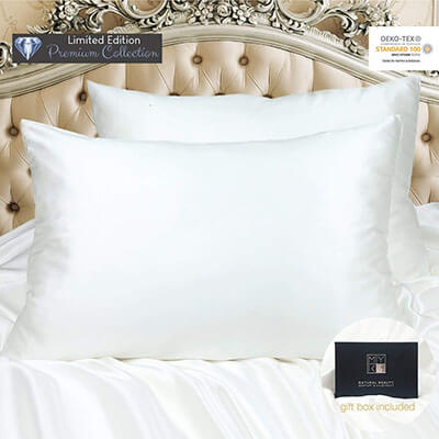 MYK White Silk Pillowcase