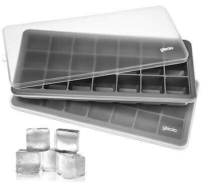 glacio Ice Cube Flexible Trays Silicone, with Lids