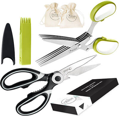 Chefast Heavy Duty Kitchen Shears & Herb Scissors Set