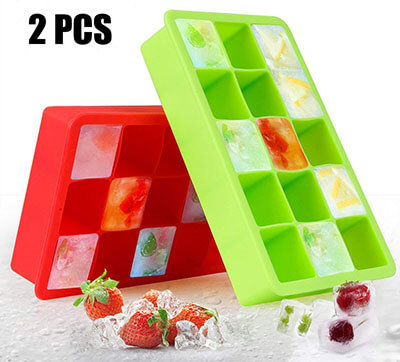 AODOOR Silicone Ice Cube Molds, Flexible Ice Tray