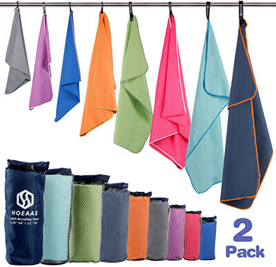 HOEAAS Microfiber Sports Travel Towel Set