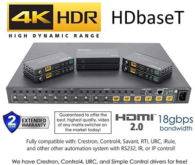 No Hassle AV HD baseT 4K HDMI Matrix SWITCHER