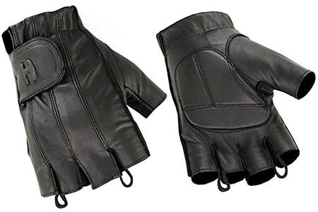 Hugger Affordable Men's Gel-Padded Palm Fingerless Motorcycle Gloves