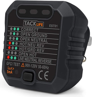 TACKLIFE GFCI Receptacle Tester