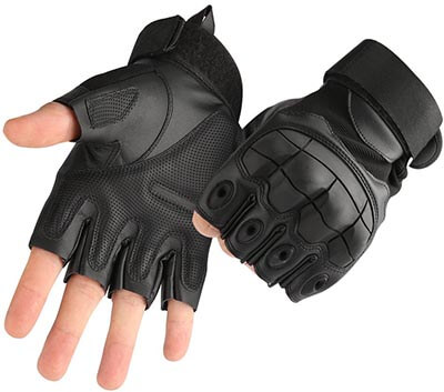 Accmor Tactical Gloves Military Rubber Hard Knuckle Fingerless Gloves