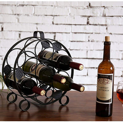 MyGift Countertop Metal Wine Rack