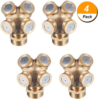 Hestya 4-Pack Brass Misting Spray Nozzles