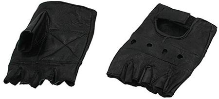 Dona Michi Lightweight Men’s Leather Fingerless Motorcycle Gloves