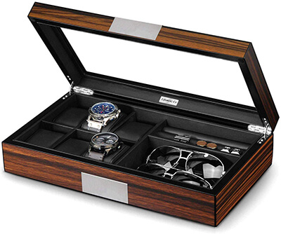 Lifomenz Co 6 Slot Watch Jewelry Box for Men