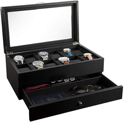 Hauterow Watch Display Case and Organizer for Men