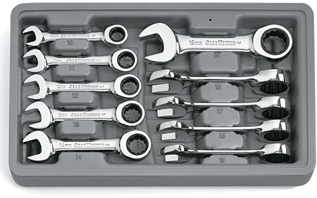 GEARWRENCH 10 Pc. Ratcheting Combination Metric Wrench Set
