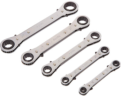 Apollo Tools DT1212 SAE Ratcheting 5 Pc Wrenches
