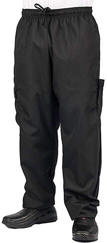 KNG Black Cargo Style Chef Pant