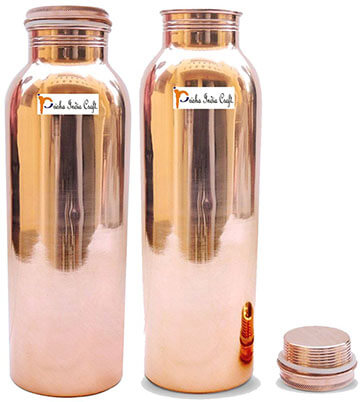 Prisha India-Craft Pure Copper Water Bottle