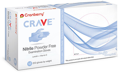 Cranberry CR3557 Crave Powder Free Nitrile Gloves