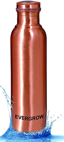 EVERGROW Matt Finish Outside Lacqour Coated Leak Proof Copper Bottle