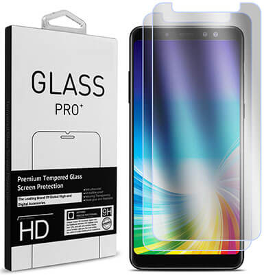 CoverON 2 Piece Premium Tempered Glass Screen Protectors for Samsung Galaxy A8 Plus 2018