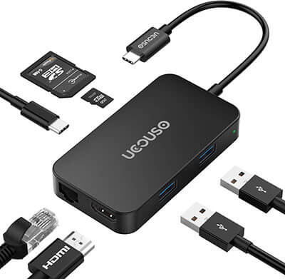 UCOUSO 7 in 1 Portable USB-C Multiport Adapter