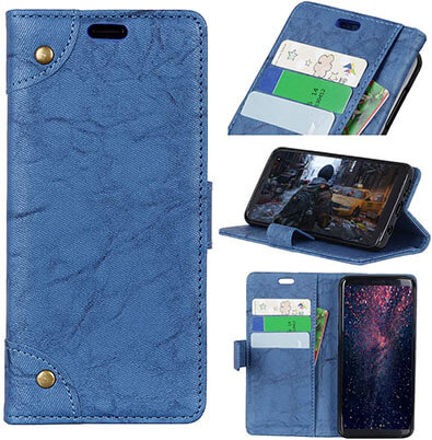 Zhusha Retro PU Leather Wallet Case for Galaxy J8 2019