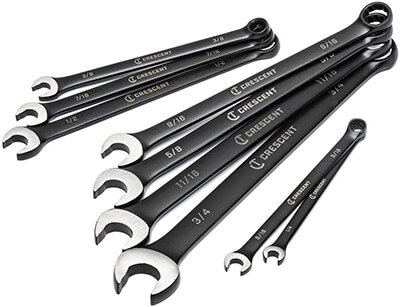Crescent 9 Pc 12 Point Long Pattern Combination SAE Wrench Set