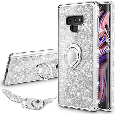 VEGO Galaxy Note 9 Glitter Bling Diamond Rhinestone Bumper Sparkly Protective Case