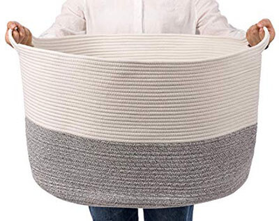 MARSHiiN XXX-Large Cotton Rope Woven Laundry Hamper Basket