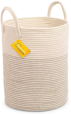 OrganiHaus Cotton Rope Basket with Long Handles