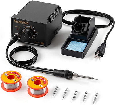 KinCam ESD Safe Soldering Iron Station 5 Pcs Iron Tips