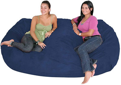 Cozy Sack Bean Bag Chair, X-Large, Navy-7-Feet