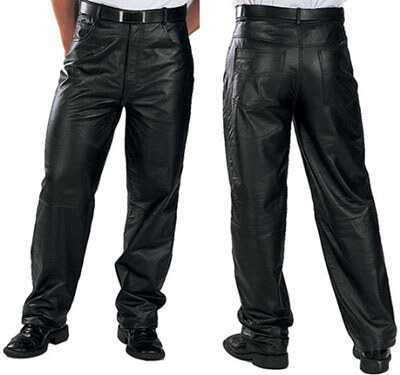 Xelement 860 Classic Men’s Loose Fit Leather Pants - Black 34