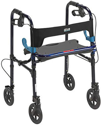 Drive Medical Deluxe Clever Lite Rollator Walker with 8" Casters