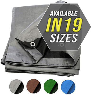 Trademark Supplies Tarp Cover Silver / Black Heavy Duty