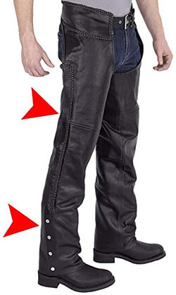 Viking Cycle Men’s Braided-Motorcycle Leather Chaps