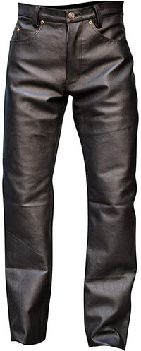 Rakson Men’s Genuine Leather Pant Jeans Style Button Fly Model3 4 Inches-5 Pockets