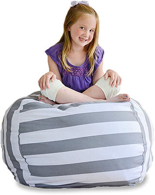 Creative QT Extra Large Stuffed Animal Storage Bean Bag Chair for Kids