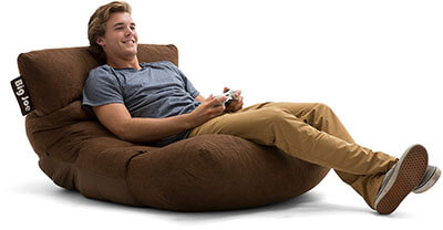 Big Joe Roma Bean Bag Chair, Chocolate, Comfort Suede Plus