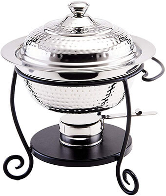 Old Dutch 680-Hammered Chafing Dish, Stainless Steel