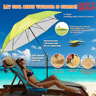 Dekero Fishing Patio Beach Umbrella