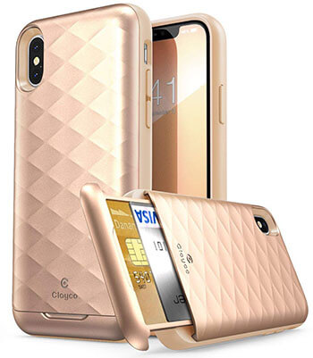 Clayco iPhone XS, X Wallet Case, Argos Series Premium Hybrid Protective Wallet