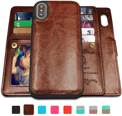 CASEOWL iPhone X, iPhone XS Case Wallet with Magnetic Detachable Case