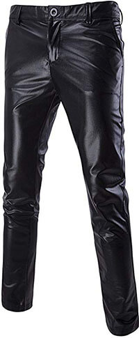 Boyland Men’s Casual Night Club Metallic Moto Jeans Style