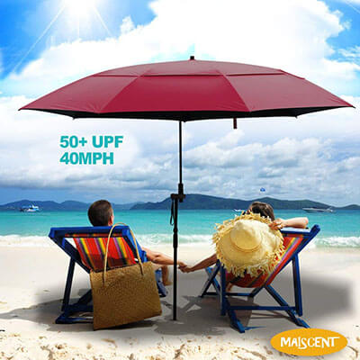 MAISCENT Beach Umbrella, 5FT UV Protection Windproof